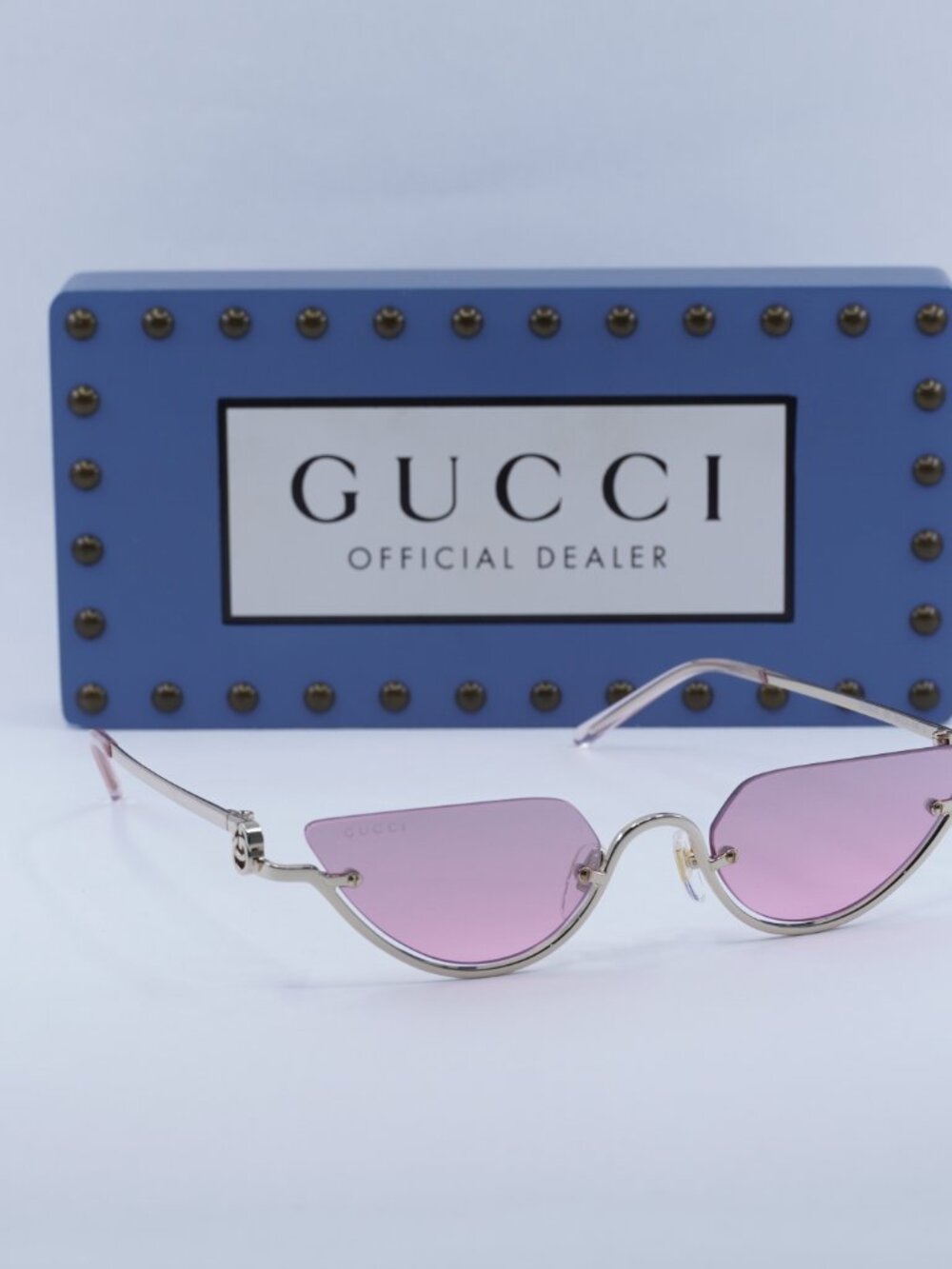 Gucci GG1603S 003 Cat Eye Sunglasses - Gold/Mirrored Violet - Picture 7 of 15
